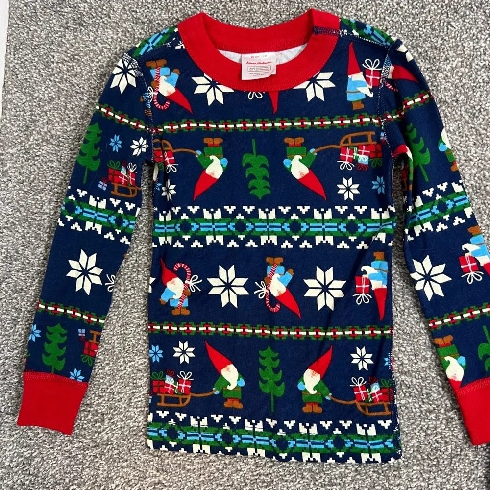 Hanna Andersson Organic Cotton Long John Festive Kids Pajamas NEW  size 3T